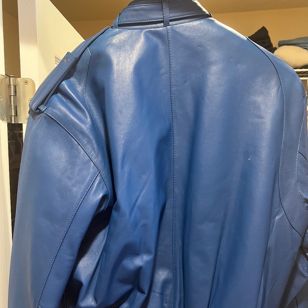 Blue Italian Leather Jacket